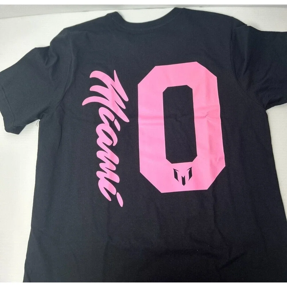 Adidas Adult Size Medium Inter Miami CF Messi #10 Unveil Black T-Shirt